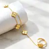 Pulsera de Acero para Dedo con Diseño Floral de Mariposa y Corazón, Pulsera de Acero Simple de Moda, Diseño de Nicho de Lujo Ligero, Transfronteriza de Amazon
