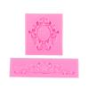 Molde de silicone de relevo estilo europeu, mold para decoração de moldura de açúcar, padrão de relevo vintage, conjunto de moldes para porta-retratos