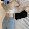 Top de renda antiderrapante sem alças, fino, sexy, anti-exposição, respirável, push up, pode ser usado por fora, roupa íntima feminina com peito envolto