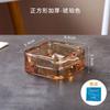 Cenicero de Vidrio de Cristal Tamaño Grande para Hogar Estilo Europeo Galvanizado Personalizado de Moda para Sala de Estar y Bar Venta al por Mayor