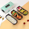 Caixa de Almoço Descartável Old Guji Retangular Estilo Japonês Caixa de Assar Caixa de Almoço Sushi Divisória de Plástico Caixa de Lanche para Levar