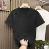 Camiseta para Hombre de Color Sólido con Letras en Relieve de Seda de Hielo, Nueva Camiseta de Manga Corta con Cuello Redondo Versátil Holgada para Hombre