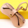 Estuche de cuero para gafas sencillo y moderno con clip de cuero sintético para guardar gafas de sol, funda protectora, bolsa para gafas de sol con colgante.