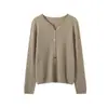 Cárdigan de Cachemir 100% Puro sin Costuras de una Sola Pieza para Mujer, Cárdigan de Punto Versátil Elegante y que Reduce la Edad para Mujer
