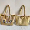 Bolso Nuevo Estilo Coreano con Estampado de Letras para Mujer, Bolso de Hombro de Nylon de Gran Capacidad, Bolso Tote Portátil con Cordón Casual y Versátil