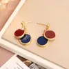 Pendientes de Disco Atmósfera Maillard Diseño de Nicho Pendientes Estilo Retro de Hong Kong Pendientes Pequeños y Exquisitos de Gama Alta para Mujer