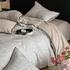Conjunto de cama de quatro peças em algodão puro escovado Classe A, roupa de cama de alta qualidade 100% algodão, capa de edredom grossa, conjunto de três peças para estudantes, lençol de cima e lençol com elástico