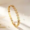 Conjunto de Três Peças Transfronteiriço Europeu e Americano Mais Vendido Pulseira de Aço Inoxidável para Mulheres Pulseira com Galvanização a Vácuo 18K Combinação Fashionável Não Desbota