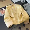 Top Jacquard de Seda Slimming Retro Estilo Chinês Melhorado Casaco Plus Size para Primavera com Qualidade Garantida