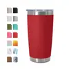 Vaso Amazon transfronterizo de 20 oz de acero inoxidable de doble capa para coche, vaso para helado, vaso para café para llevar, vaso portátil con pajilla