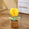 Planta en maceta mini de tulipán tejida a crochet, adorno de escritorio floral artificial tejido a mano, regalo, admite personalización