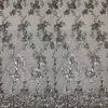 Tela Bordada con Lentejuelas para Vestidos de Mujer, Tela de Alta Elasticidad con Diseños Florales, Tela Bordada con Lentejuelas