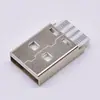 Fornecer cabo de dados USB tipo soldagem por fio de 180 graus, corpo longo de 27 mm, conector macho tipo A USB, macho USB, tipo de peça única