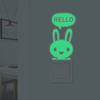 YG65 Personalidade Sticker Luminous HELLO Coelho Três cores Switch Sticker Home Wall Decoração Adesivo de parede autoadesivo