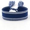 Pulsera de Cinta Tejida Estilo Étnico con Texto Bordado y Borlas, Pulsera Trenzada DIY, Diseño Simple, 104 Colores Disponibles, Pulsera Estilo Europeo y Americano