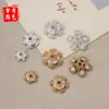 Oro de 18K incrustado con circonita copo de nieve toroide DIY pulsera collar colgante accesorios materiales hechos a mano en stock al por mayor