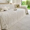 Capa de sofá estilo minimalista de cor sólida, espessada para outono e inverno, meio veludo, adequada para apartamentos de aluguel, capa de sofá de peça única, atacado de fábrica