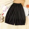 Calças Pantalona Florais Pretas para Meninas Estilo Primavera e Outono Calças Casuais Largas Scimitar para Meninas Calças Casuais Estilo Coreano para Meninas Dropshipping