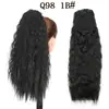 Peruca Africana Rabo de Cavalo Permanente de Espiga Rede com Cordão Cabelo Longo 45cm Fibra Sintética Peruca Cachos de Espiga Rabo de Cavalo Afro