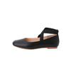 Zapatos Planos de Piel de Oveja Suaves y Usables 2022 Primavera Nuevos Puntera Cuadrada Anillo para el Pie Correa de Viaje Zapatos de Una Sola Capa Completamente de Cuero para Mujer