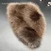 Bufanda-Sombrero de Piel Sintética de Zorro Estilo Coreano para Mujer, Versátil para Otoño e Invierno, Corta, Gruesa, Calentador de Cuello, Estilo Cruzado, Venta al por Mayor
