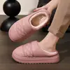 Chinelos de algodão para idosos para mulheres, inverno pelúcia quente antiderrapante sola grossa chinelos peludos de casa para interior para homens no outono