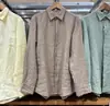 Camisa de lino francés de manga larga para hombre y mujer, lino 26 top ligero de verano 482437 485656