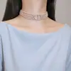 Collar de Múltiples Capas con Letra de Diamante y Perlas Cadena para Clavícula de Temperamento Francés de Alta Gama Collar de Moda Retro de Nicho Venta al por Mayor