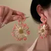 Vacaciones en la Costa ~ Pendientes de Girasol con Viento de Vacaciones para Mujer Primavera y Verano Nuevos Únicos Exagerados Joyería para Orejas para Fotos de Viaje