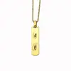 Collar de acero de titanio más vendido transfronterizo con grabado láser de foto de ojo personalizado y colgante largo de acero inoxidable personalizado