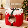 Cama para gato estilo navideño, espacio amplio, totalmente cerrada, cama cálida para gato, cama para mascotas de otoño e invierno, cama para perro al por mayor, envío directo desde fabricante transfronterizo
