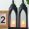 Linterna de Vela Brillante Transfronteriza Luz Nocturna Retro LED Lámpara de Queroseno Adorno Decorativo de Ins Atmósfera Navideña Llama