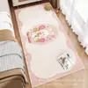Tapete fofo de desenho animado para sala de estar, feito de falso cashmere, antiderrapante, amigável à pele, tapete de cabeceira de quarto, tapete para sofá e mesa de centro, fácil de manter