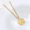Colgante de 12 constelaciones, acero inoxidable, oro de 18 quilates, joyería de moda, collar sencillo, accesorios europeos y americanos, cadena para clavícula
