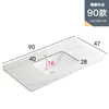 Gabinete de Baño Cerámico de Pared con Cubierta Semi-Empotrada, Lavabo Único Integrado con Placa de Roca para Lavado de Baño y Lavado de Manos