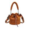 Bolso de felpa de nicho para mujer, bolso bandolera portátil con cordón, estilo coreano, para otoño e invierno, 22 unidades