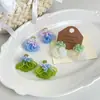 "Serenidad de Principios de Verano" Pendientes de Flor de Cuentas de Colores, Clips para Orejas No Perforadas, Exquisitos Pendientes Ligeros de Lujo para Primavera y Verano