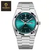 Binbond Elegante Nuevo Hebilla de Acero Inoxidable Reloj de Cuarzo Casual de Negocios para Hombre Delgado Doble Calendario Reloj para Hombre