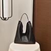 2025 Nova Bolsa Tote de Couro Bovino Tonalizado de Primeira Camada Estilo Coreano Fashionável Estilo Preguiçoso Grande Capacidade Ombro Único Sob o Braço Bolsa Feminina