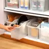 Caixa Organizadora Estreita e Longa para Armário de Cozinha Transparente Cosméticos Organizador de Mesa Caixa para Guardar Diversos Cesto de Armazenamento de Ângulo Reto