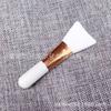 Nuevo mini cepillo de silicona para micrófono con palo de madera, cabezal de cepillo suave, cepillo de aplicación para limpieza facial, micrófono de barro, herramientas de salón de belleza