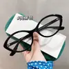 Óculos de Armação Plana Estilo Gatinho Americano da Moda para Mulheres, Realçam a Tez, Anti-Luz Azul, Adequados para Lentes de Grau, Fazem o Rosto Parecer Menor