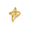 Anillo Ondulado Línea de Diseño Acero Inoxidable Chapado en Oro de 18 Quilates Geométrico Versátil Anillo Abierto Joyería Estilo Ins Europeo y Americano
