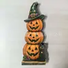 Produto Novo Transfronteiriço Estatueta Casa Assombrada Fantasma Abóbora Placa Decorativa Casa Assombrada Artesanato em Madeira