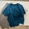 Camiseta de Manga Corta con Cuello Redondo y Diseño de Bordado de Letras Nicho Estilo Coreano para Mujer, Holgada, Reductora de Edad, Camiseta Interior, Estudiante, a la Moda