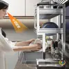 Prateleira de Armazenamento para Pia de Cozinha Transfronteiriça de Aço Inoxidável Multi-Funcional Acima da Pia para Colocar Tigelas e Pratos com uma Bandeja Drenante