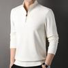 Moletom Masculino Casual Gola Zíper Primavera e Outono Novo Jacquard Versátil Veludo Cotelê Manga Longa Camiseta