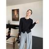 Gola redonda preta de malha cardigan desgaste exterior das mulheres primavera e outono coreano solto emagrecimento elegante camisola top tamanho livre branco