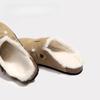 Sapatos Birkenstock de Encaixar com Forro de Fleece para Mulheres, Novos Chinelos Peludos Birkenstock Outono e Inverno 2024, Meio Chinelos Fechados com Solado Grosso
