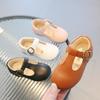 Zapatos de una sola pieza para niñas de 1-2-3 años 2026 Primavera y Otoño Nuevos Zapatos de Cuero Color Caramelo Suela Suave Zapatos de Bebé de Moda Princesa